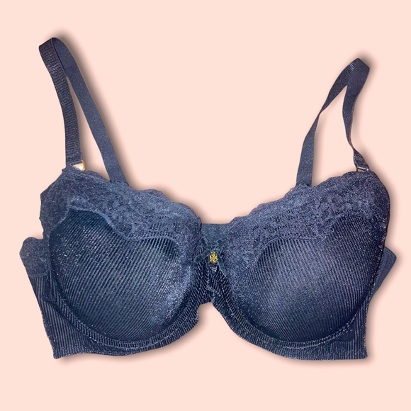 Daisy Fuentes Other - Elegant Goth Daisy Fuentes black velvet & lace bra